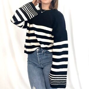 Z supply alviva striped sweater, size large